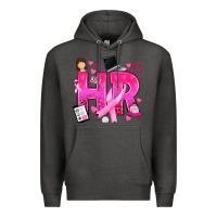Charcoal Heather breast cancer hr human resources Premium Hoodie - texasbilliewilder