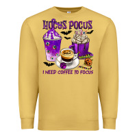 Antique Gold Hocus Pocus I Need Coffee to Focus Premium Sweatshirt - texasbilliewilder