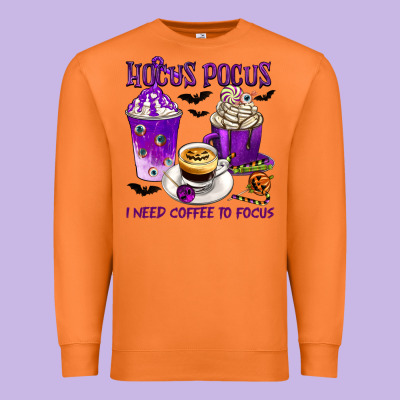 Hocus Pocus I Need Coffee To Focus Premium Sweatshirt Designed By Texasbilliewilder