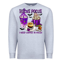 Heather Grey Hocus Pocus I Need Coffee to Focus Premium Sweatshirt - texasbilliewilder