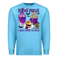 Ocean Blue Hocus Pocus I Need Coffee to Focus Premium Sweatshirt - texasbilliewilder