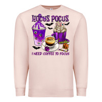 Pale Pink Hocus Pocus I Need Coffee to Focus Premium Sweatshirt - texasbilliewilder