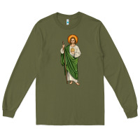Army Green san judas Long Sleeve Tee - JahusDesignShop