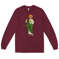 Burgundy san judas Long Sleeve Tee - JahusDesignShop