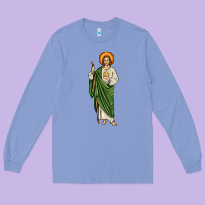 San Judas Long Sleeve Tee Designed By Jahusdesignshop