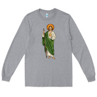 Heather Grey san judas Long Sleeve Tee - JahusDesignShop