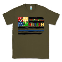 Army Green autism usa flag Classic Tee - MaliasSmallBusiness