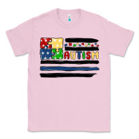 Bubblegum Pink autism usa flag Classic Tee - MaliasSmallBusiness