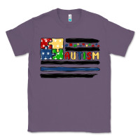 Lavender autism usa flag Classic Tee - MaliasSmallBusiness