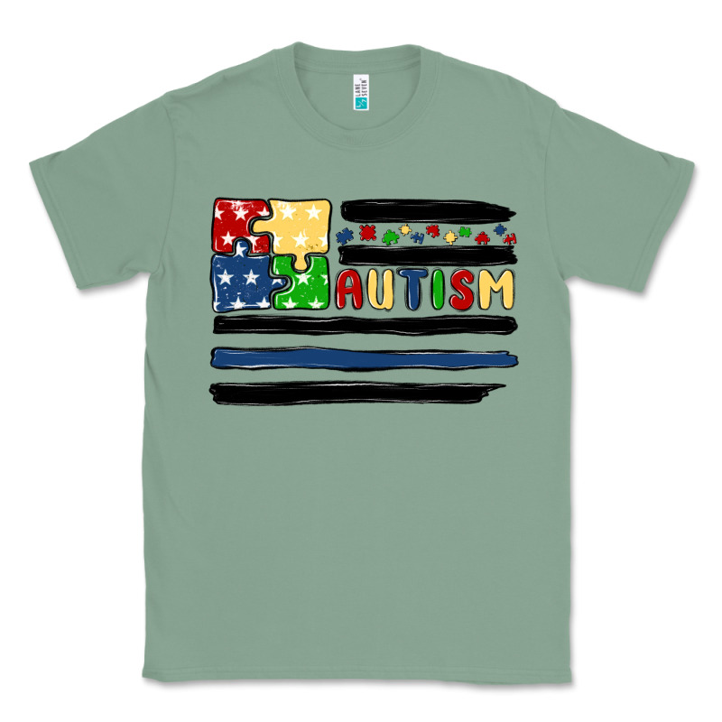 Autism Usa Flag Classic Tee by MaliasSmallBusiness | Teevron
