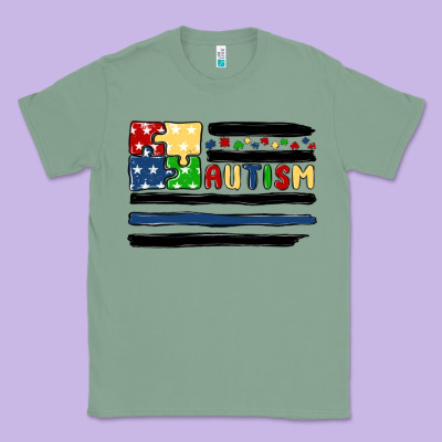 Autism Usa Flag Classic Tee Designed By Maliassmallbusiness