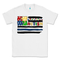 White autism usa flag Classic Tee - MaliasSmallBusiness