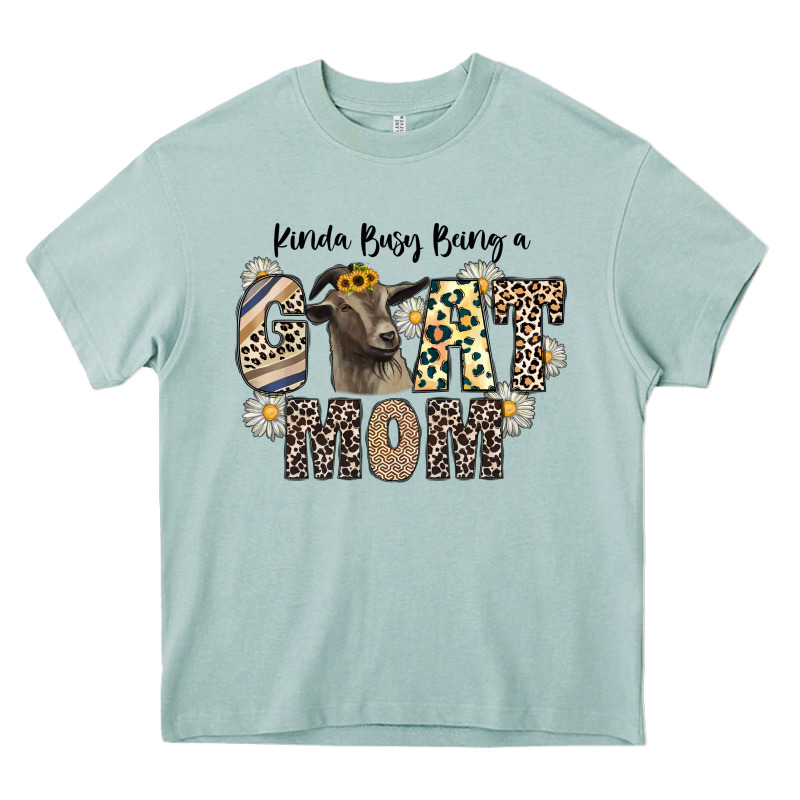 Kinda Busy Being A Goat Mom Heavy Core Tee by CowhideDigitalArt | Teevron