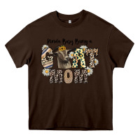 Chocolate Brown kinda busy being a goat mom Heavy Core Tee - CowhideDigitalArt
