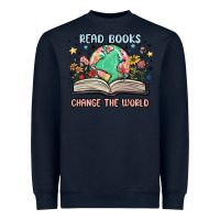 Navy book lover Heavyweight Sweatshirt - MaliasSmallBusiness