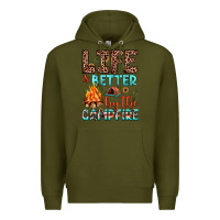 Army Green life is better by the campfire Premium Hoodie - JahusDesignShop
