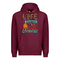 Burgundy life is better by the campfire Premium Hoodie - JahusDesignShop