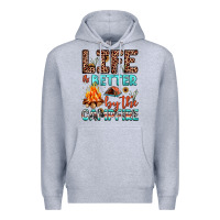 Heather Grey life is better by the campfire Premium Hoodie - JahusDesignShop