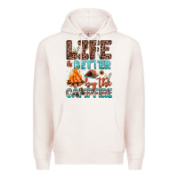 Pale Pink life is better by the campfire Premium Hoodie - JahusDesignShop