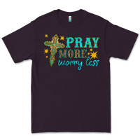 Plum pray more worry less Premium Tee - HRA Design Shop