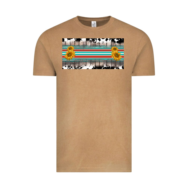Western Cowhide Serape Sunflower Mama License Plate Vintage Tee by BarkalooDesign | Teevron