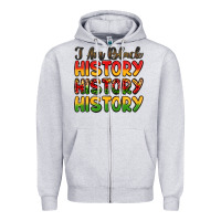 Heather Grey i am black history Zipper Hoodie - LillyAllenDesigns