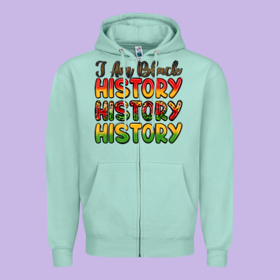 I Am Black History Zipper Hoodie Designed By Lillyallendesigns