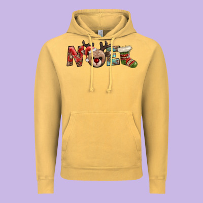 Noel With Sock And Reindeer Vintage Hoodie Designed By Adodesignshop