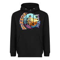 Black summer time skeleton surfing Heavyweight Hoodie - NancyCooperArtShop