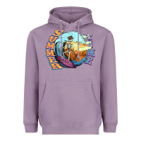 Lavender summer time skeleton surfing Heavyweight Hoodie - NancyCooperArtShop