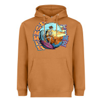 Meerkat summer time skeleton surfing Heavyweight Hoodie - NancyCooperArtShop