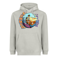Moon Dust summer time skeleton surfing Heavyweight Hoodie - NancyCooperArtShop