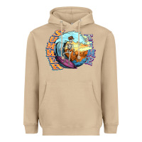 Mushroom summer time skeleton surfing Heavyweight Hoodie - NancyCooperArtShop