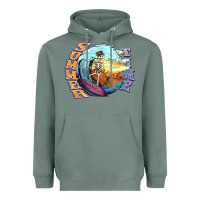 Sage summer time skeleton surfing Heavyweight Hoodie - NancyCooperArtShop