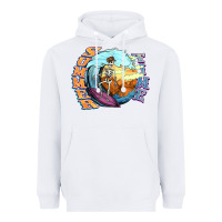 White summer time skeleton surfing Heavyweight Hoodie - NancyCooperArtShop