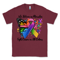 Burgundy we believe in miracles fight cancer in all colors Classic Tee - MaliasSmallBusiness