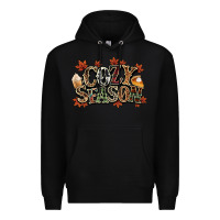 Black Cozy season Fall Premium Hoodie - NancyCooperArtShop