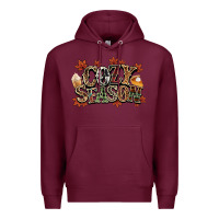 Burgundy Cozy season Fall Premium Hoodie - NancyCooperArtShop