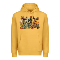 Mustard Cozy season Fall Premium Hoodie - NancyCooperArtShop