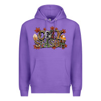 Purple Cozy season Fall Premium Hoodie - NancyCooperArtShop