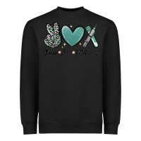 Black peace love phlebotomy Heavyweight Sweatshirt - MaliasSmallBusiness