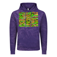 Cloud Purple horseshoe shamrock leopard wood glitter background Vintage Hoodie - Artiststas