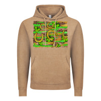 Vintage Coffee horseshoe shamrock leopard wood glitter background Vintage Hoodie - Artiststas