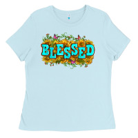 Baby Blue western blessed Ladies Tee - Zillion Design Studio