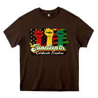 Chocolate Brown juneteenth celebrate freedom Heavy Core Tee - HRA Design Shop