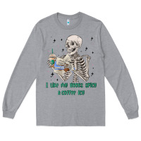 Heather Grey i like my books spicy and coffee icy Long Sleeve Tee - MaliasSmallBusiness