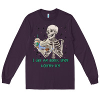 Plum i like my books spicy and coffee icy Long Sleeve Tee - MaliasSmallBusiness