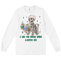 White i like my books spicy and coffee icy Long Sleeve Tee - MaliasSmallBusiness