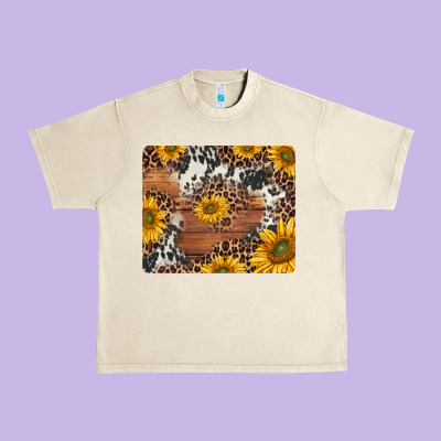 Sunflowers Cowhide Leopard Mousepad Urban Heavy Tee Designed By Jasminsmagicworld
