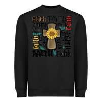 Black faith cross Heavyweight Sweatshirt - MaliasSmallBusiness